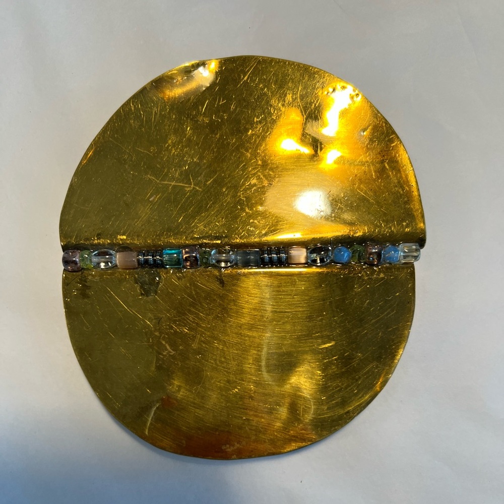 STUNNING handmade brass belt buckle